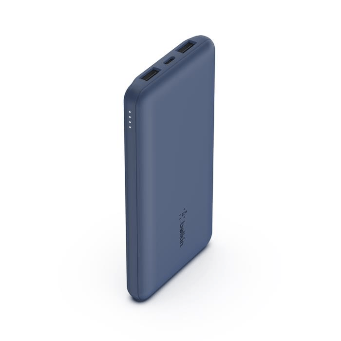 Belkin BoostCharge 10000mAh 3-Port Power Bank with USB-A to USB-C Cable Blue BPB011BTBL