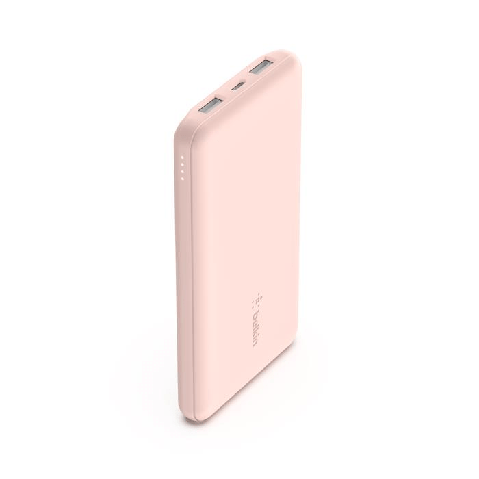 Belkin BoostCharge 10000mAh 3-Port Power Bank with USB-A to USB-C Cable Rose Gold BPB011BTRG