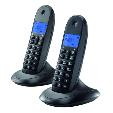 Motorola C1002 Cordless Duo Phone Black C1002B