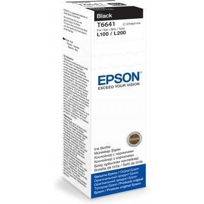 Epson T6641 Bottle 70-ml Black Printer Ink Cartridge Original C13T66414A Single-pack