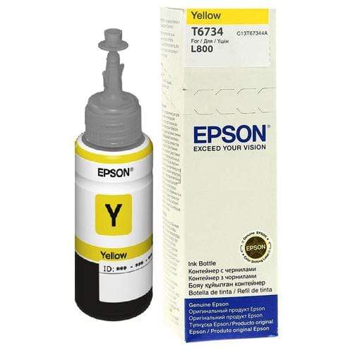 Epson T6734 Bottle 70-ml Yellow Standard Yield Printer Ink Cartridge Original C13T67344A Single-pack