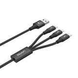 Unitek 1.2m 3-in-1 USB-A to USB-C / Micro USB / Lightning Multi Charging Cable C14049BK