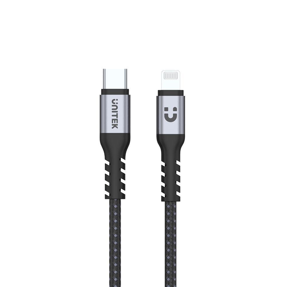 Unitek 1m MFi Certified USB-C to Lightning 18W PD Fast Charging Cable with Data Syncing C14060GY