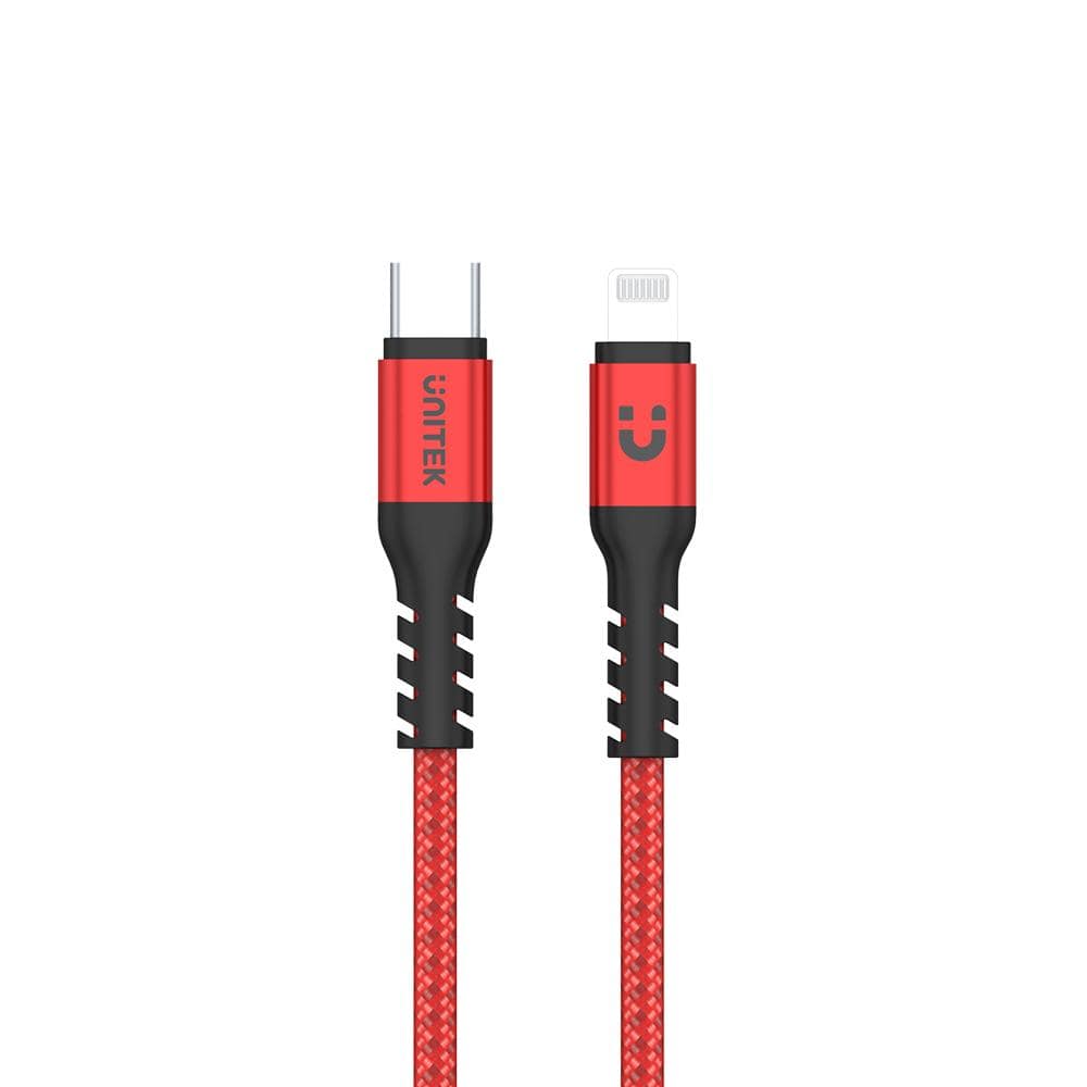 Unitek 1m Red Edition MFi Certified USB-C to Lightning 18W Fast Charging Cable with Data Sync C14060RD