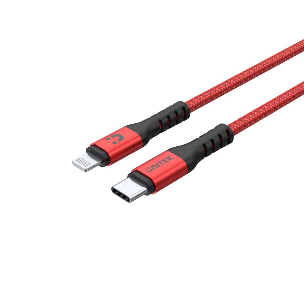 Unitek 1m Red Edition MFi Certified USB-C to Lightning 18W Fast Charging Cable with Data Sync C14060RD