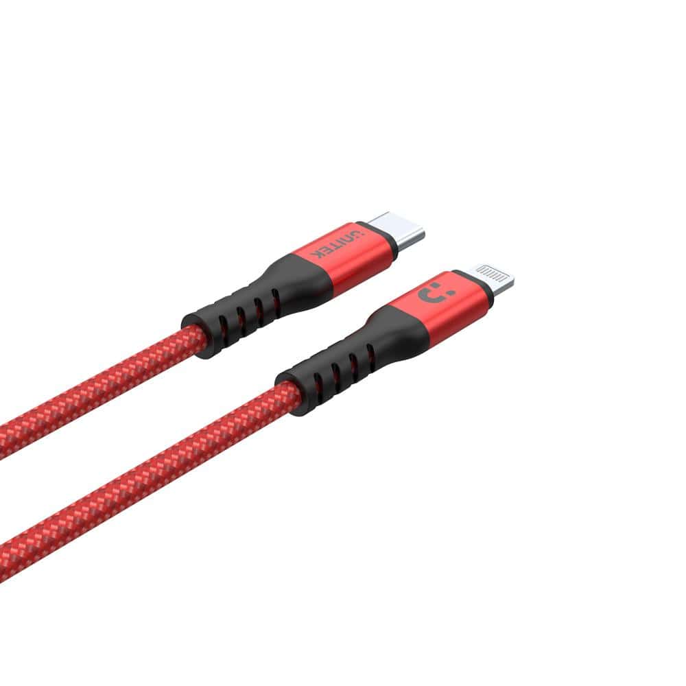 Unitek 1m Red Edition MFi Certified USB-C to Lightning 18W Fast Charging Cable with Data Sync C14060RD