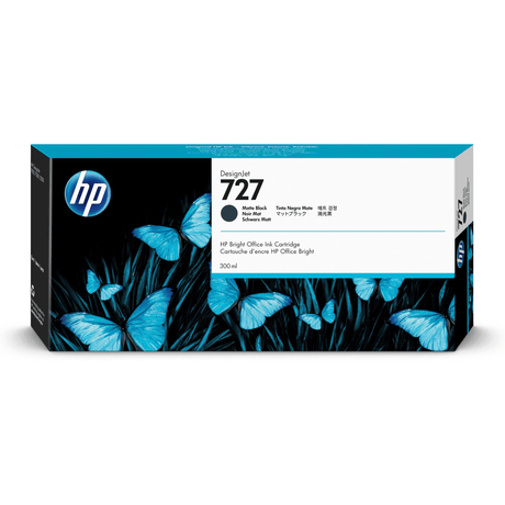 HP 727 300-ml DesignJet Matte Black Printer Ink Cartridge Original C1Q12A Single-pack