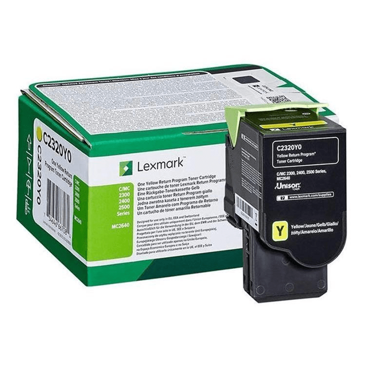 Lexmark C2350Y0 Yellow Toner Cartridge 1,000 Pages Original Single-pack