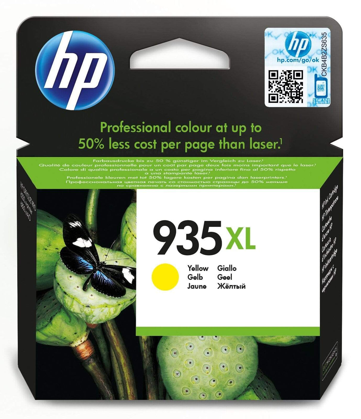 HP 935XL Yellow High Yield Printer Ink Cartridge Original C2P26AE Single-pack