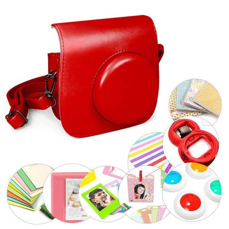 Tuff-Luv 9-in-1 instax Mini 8 Instant Film Camera Accessories Bundles Red C3_76