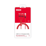 Unitek 1.2m Red Edition 3-in-1 USB-A to USB-C Micro USB Lightning Multi Charging Cable C4049RD