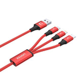 Unitek 1.2m Red Edition 3-in-1 USB-A to USB-C Micro USB Lightning Multi Charging Cable C4049RD