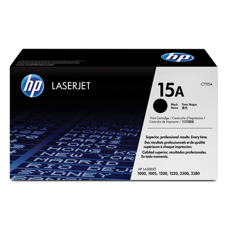 HP 15A Black Toner Cartridge 2,500 Pages Original C7115A Single-pack