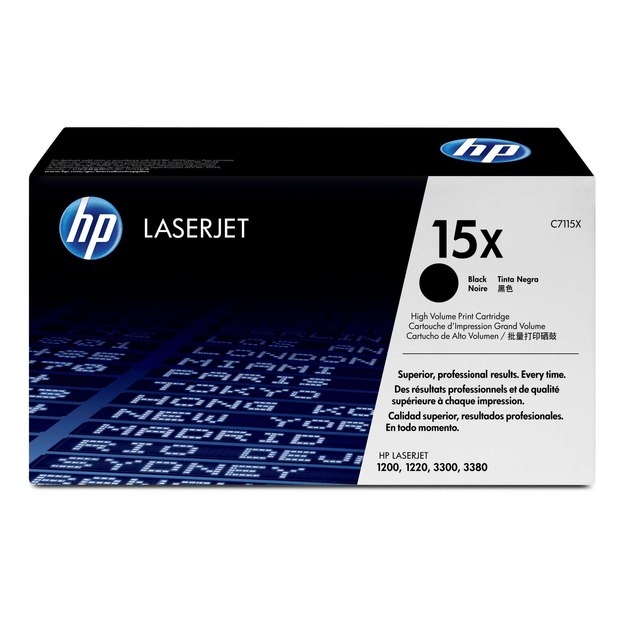 HP 15X Black Toner Cartridge 3,500 Pages Original C7115X Single-pack