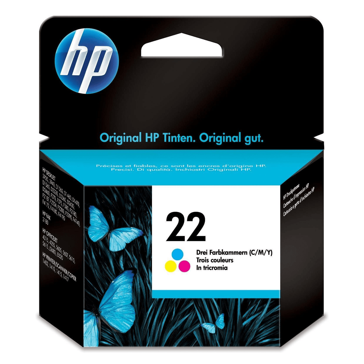 HP 22 Cyan, Magenta, Yellow Standard Yield Printer Ink Cartridge Original C9352AE Single-pack