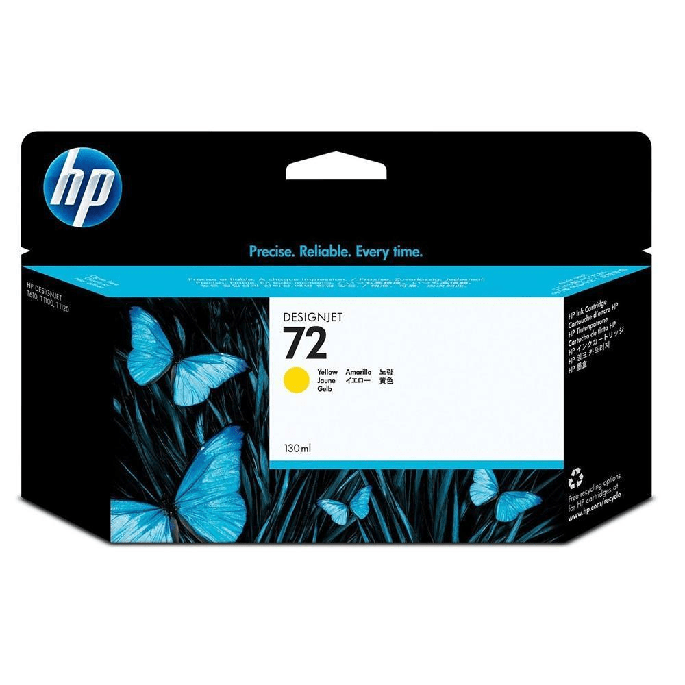 HP 72 130-ml DesignJet Yellow Printer Ink Cartridge Original C9373A Single-pack