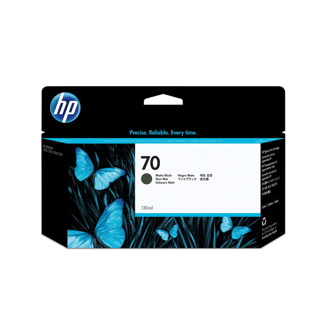 HP 70 130-ml DesignJet Matte Black Printer Ink Cartridge Original C9448A Single-pack