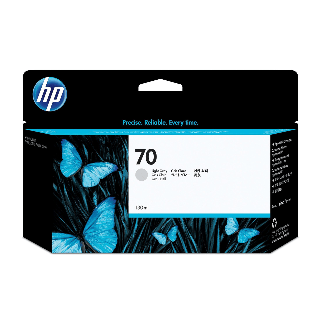 HP 70 130-ml DesignJet Light Grey Printer Ink Cartridge Original C9451A Single-pack