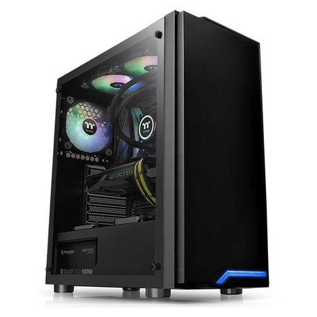 Thermaltake H100 TG Midi Tower Black PC Case CA-1L4-00M1WN-02