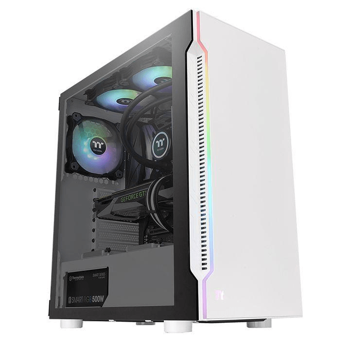 Thermaltake H200 TG Snow RGB Midi Tower White PC Case CA-1M3-00M6WN-00