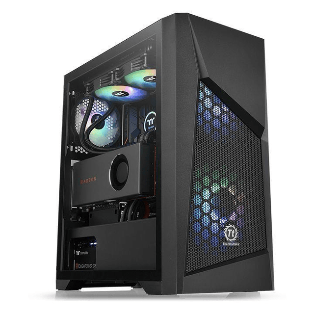 Thermaltake Commander G32 TG ARGB Midi Tower Black Gaming PC Case CA-1P2-00M1WN-00