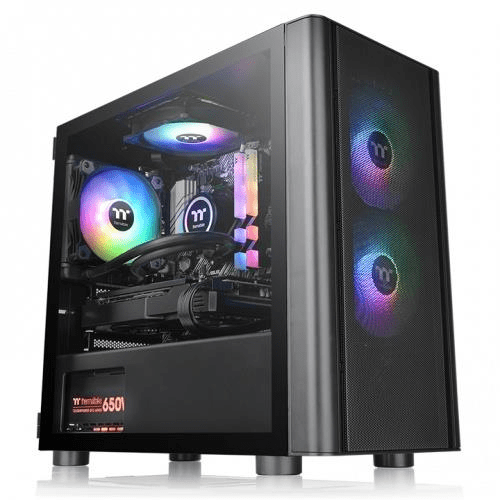 Thermaltake V150 Tempered Glass ARGB Breeze Micro Chassis Black CA-1R1-00S1WN-02