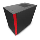 NZXT H210i Mini ITX Tower Case with Lighting and Fan Control Matte Black and Red CA-H210I-BR