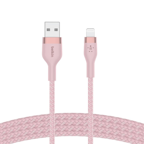 Belkin BoostCharge Pro Flex 1m USB-A Cable with Lightning Connector Pink CAA010BT1MPK