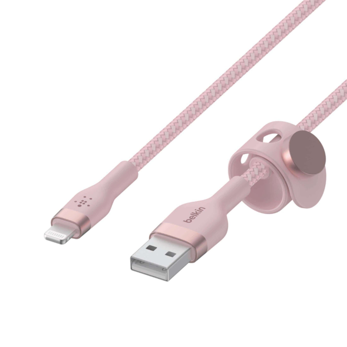 Belkin BoostCharge Pro Flex 1m USB-A Cable with Lightning Connector Pink CAA010BT1MPK