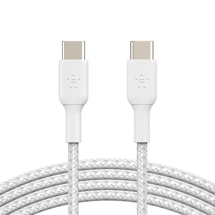 Belkin BoostCharge 1m Braided USB-C to USB-C Cable - White CAB004BT1MWH