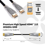 CLUB3D HDMI 2.0 Cable 3Meter UHD 4K/60Hz 18Gbps Certified Premium High Speed