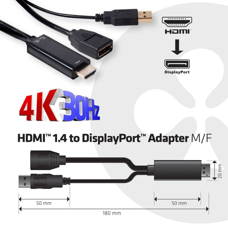 Club 3D CAC-1080 DisplayPort 1.4 to HDMI 2.0b HDR Active Adapter M/F