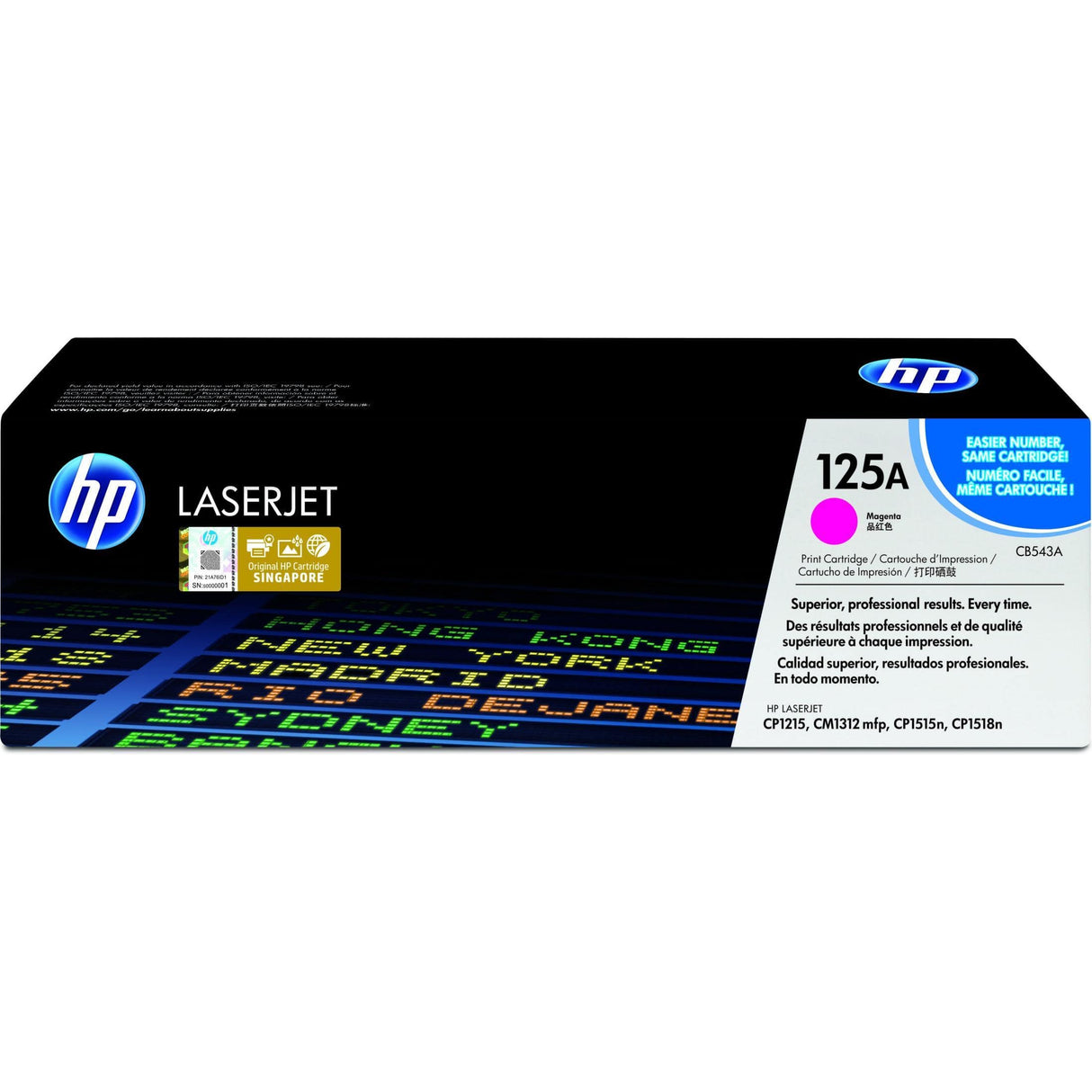 HP 125A Magenta Toner Cartridge 1,400 Pages Original CB543A Single-pack