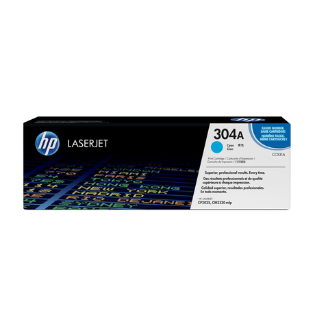 HP 304A Cyan Toner Cartridge 2,800 Pages Original CC531A Single-pack