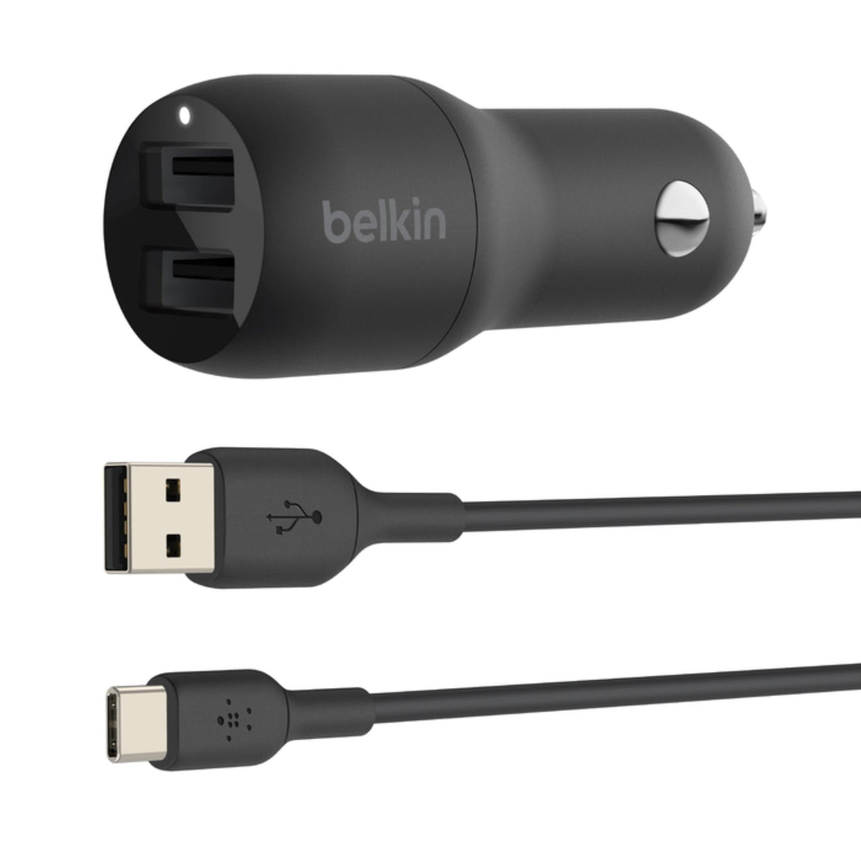 Belkin BoostCharge 24W Dual USB-A Car Charger - Black CCE001BT1MBK