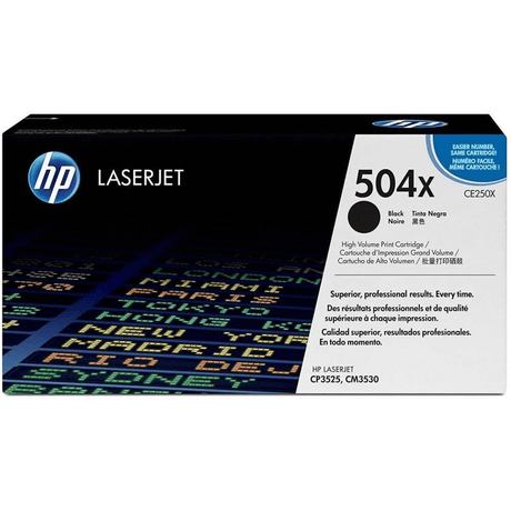 HP 504X Black Toner Cartridge 10,500 Pages Original CE250X Single-pack