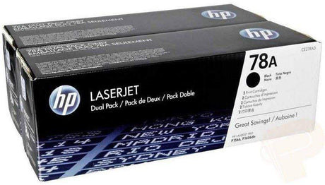 HP 78A Black Toner Cartridges 2,100 Pages Each CE278AF Dual-pack