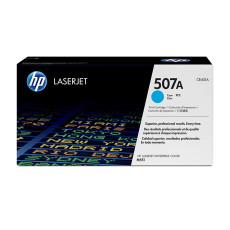 HP 507A Cyan Toner Cartridge 6,000 Pages Original CE401A Single-pack