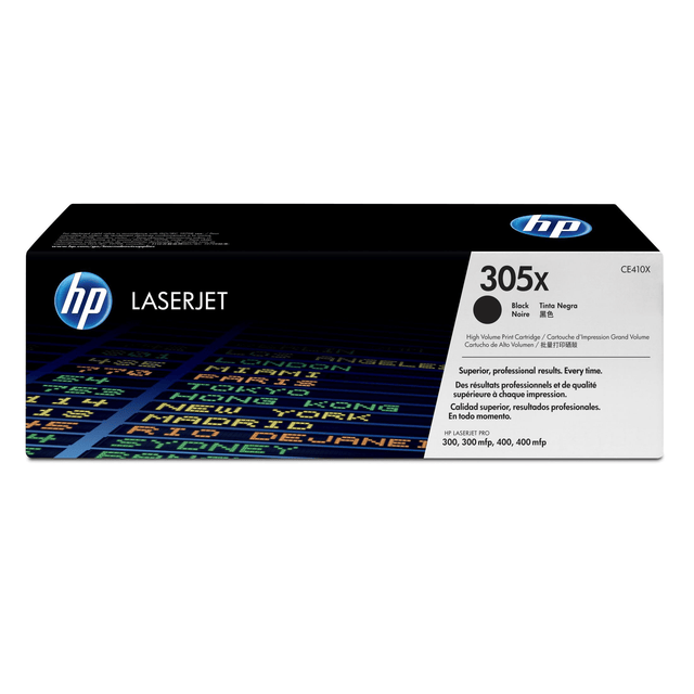 HP 305X Black Toner Cartridge 4,000 Pages Original CE410X Single-pack