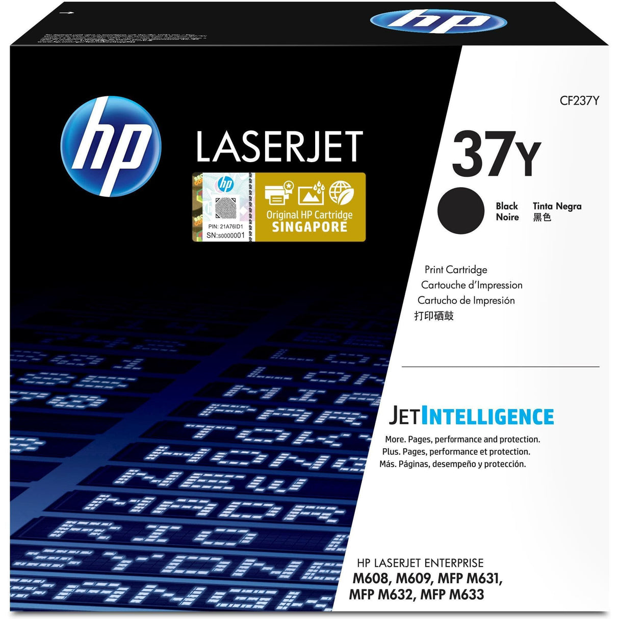 HP 37Y Black Toner Cartridge 41,000 Pages Original CF237Y Single-pack