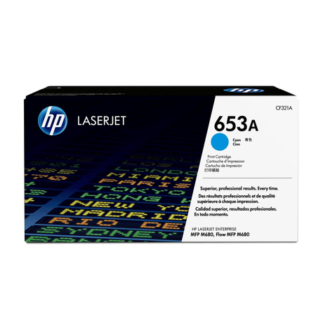 HP 653A Cyan Toner Cartridge 16,000 Pages Original CF321A Single-pack