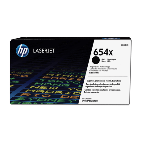 HP 654X Black Toner Cartridge 20,500 Pages Original CF330X Single-pack