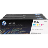 HP 305A Cyan Magenta Yellow Toner Cartridges 2,600 Pages Each Original CF370AM 3-pack