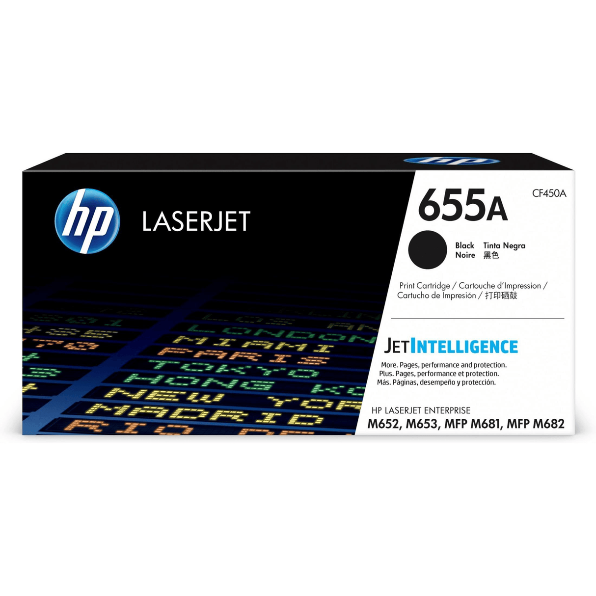 HP 655A Black Toner Cartridge 12,500 Pages Original CF450A Single-pack