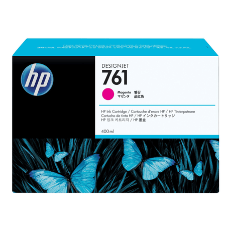 HP 761 400-ml DesignJet Magenta Printer Ink Cartridge Original CM993A Single-pack