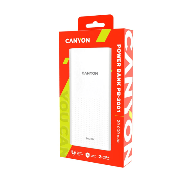 Canyon PB-2001 20000 mAh Power Bank White CNE-CPB2001W