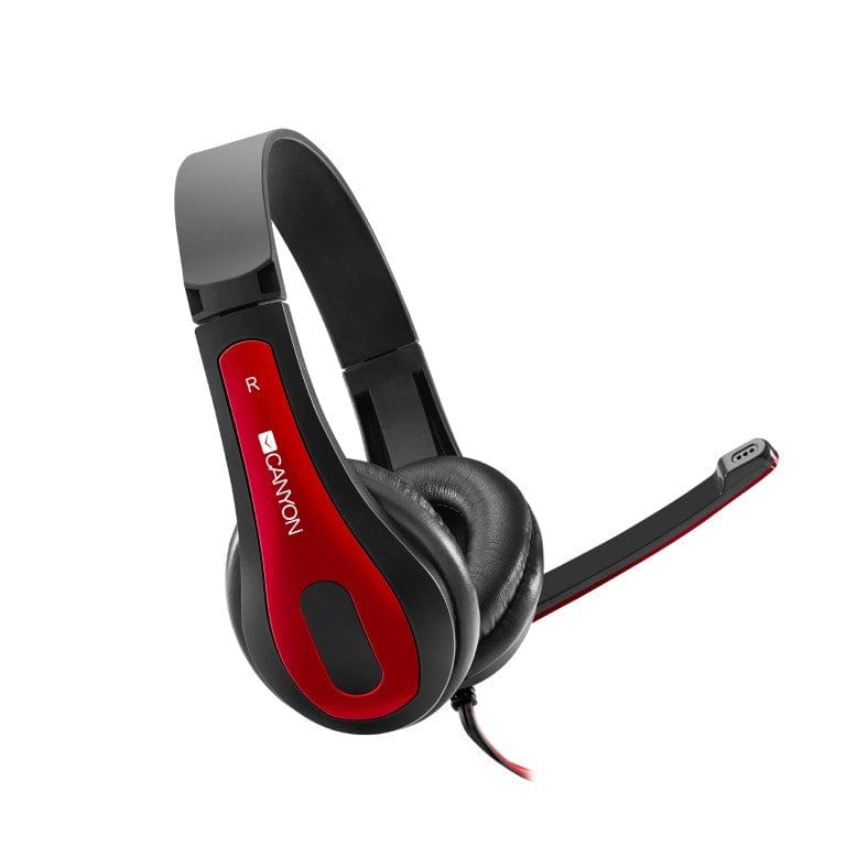 Canyon HSC-1 Simple Wired Headset Black Red CNS-CHSC1BR