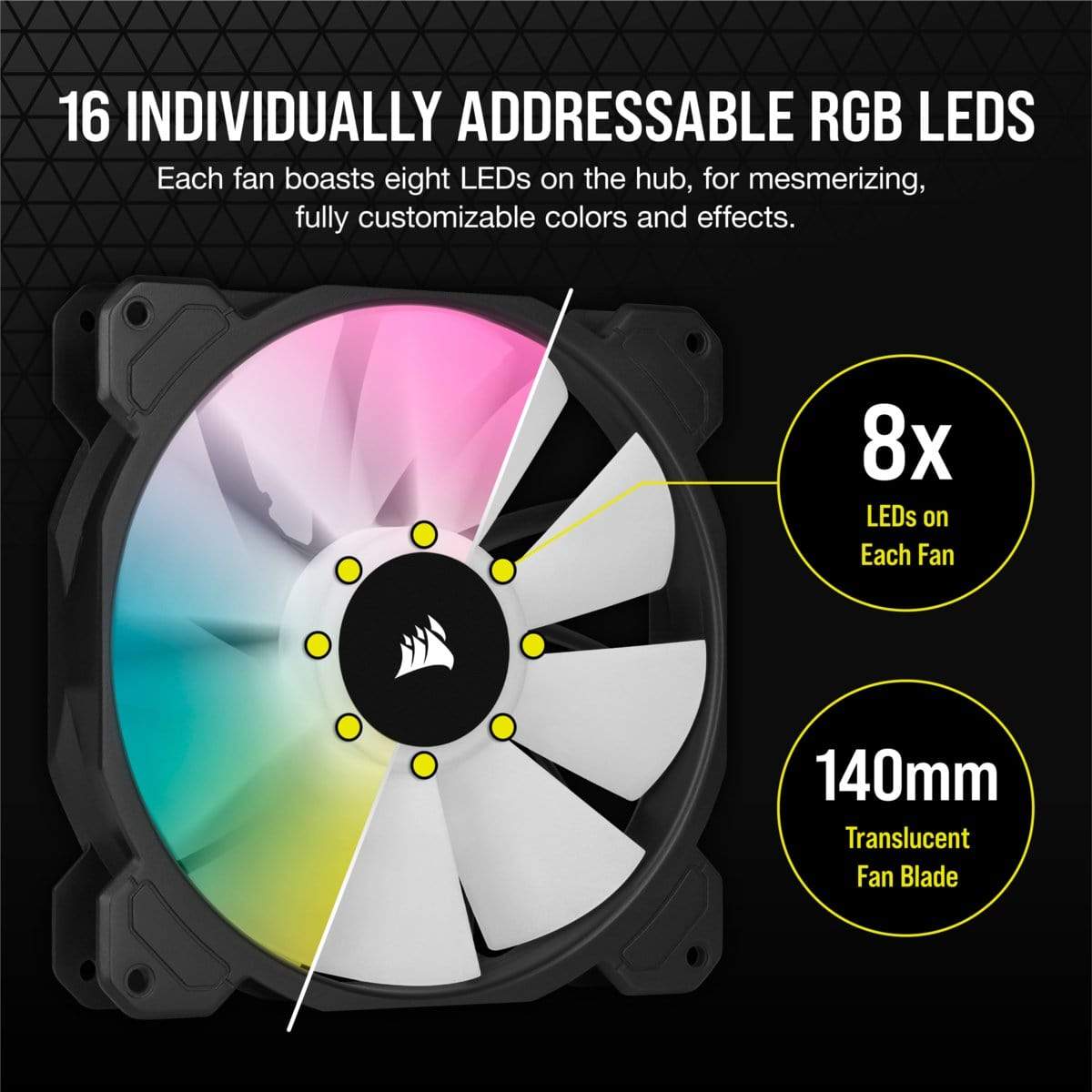 Corsair SP140 RGB ELITE Computer case Fan 14 cm Black 2 pc(s)