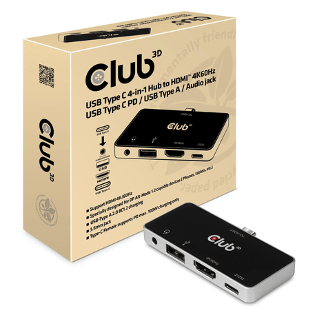 CLUB3D CSV-1591 USB Type C 4-in-1 Hub to HDMI Docking Station