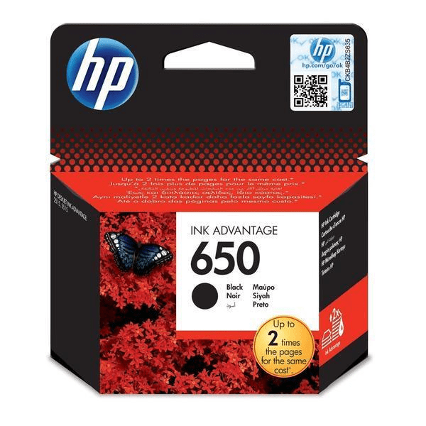 HP 650 Black Printer Ink Cartridge Original CZ101AK Single-pack